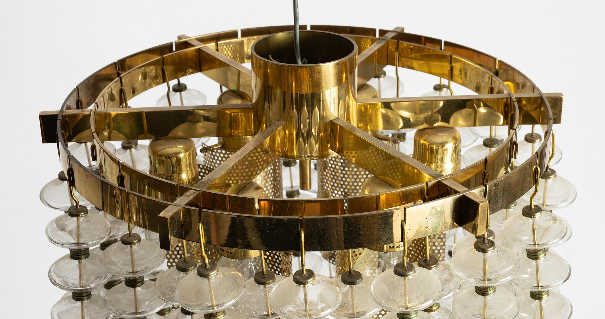 Hans-Agne Jakobsson, an "Estrella" ceiling lamp model T 580, Hans-Agne Jakobsson AB, Markaryd, 1960s-70s.
