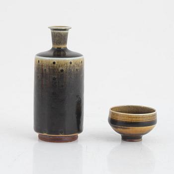 Berndt Friberg, a miniature vase and a bowl, Gustavsbergs studio.