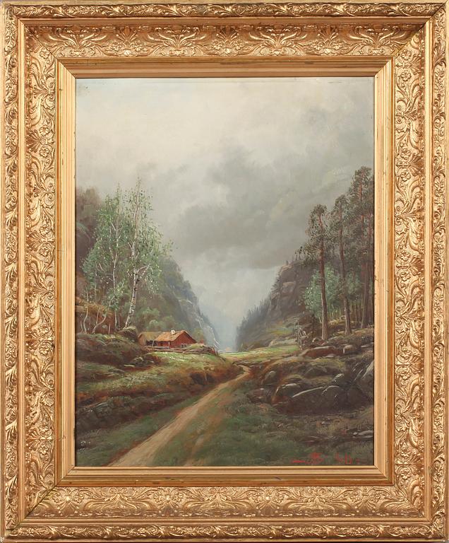 OKÄND KONSTNÄR, olja på pannå, monogramsignerad och daterad "-86" (1886).