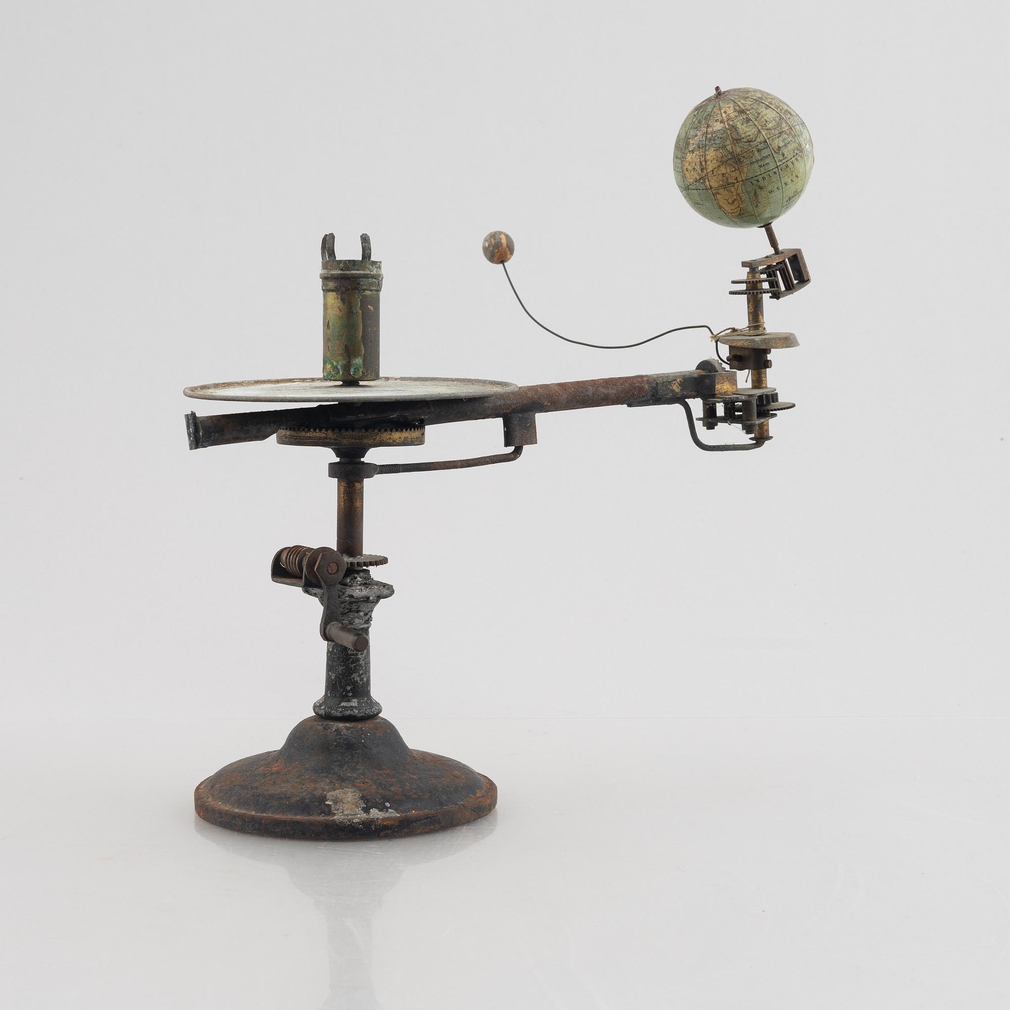 A German tellurium and lunarium by Ernst Schotte & Co. of Berlin (fl. 1855-1900), late 19th century.