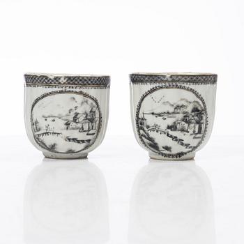 Thirteen porcelain cups, China, mostly 18th century.