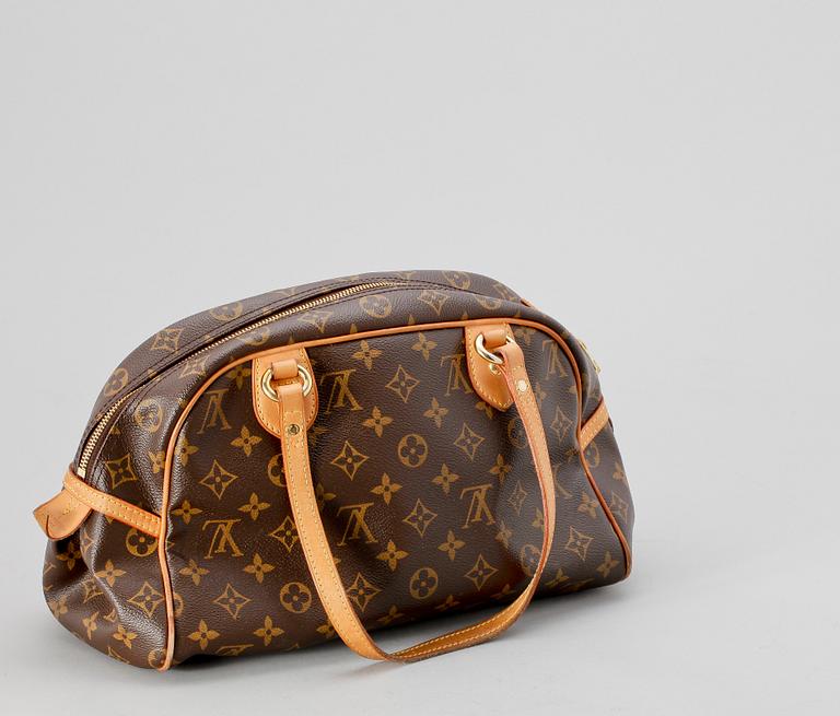 A monogram canvas handbag by Louis Vuitton, model "Montorguiel PM".