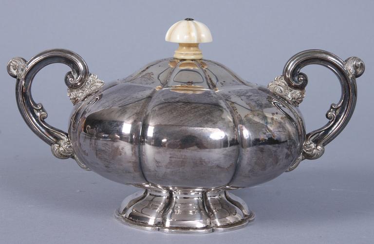 TESERVIS, 4 delar, silver, stmpl "A. D. VERSCHUUR", Holland, 1900-tal.