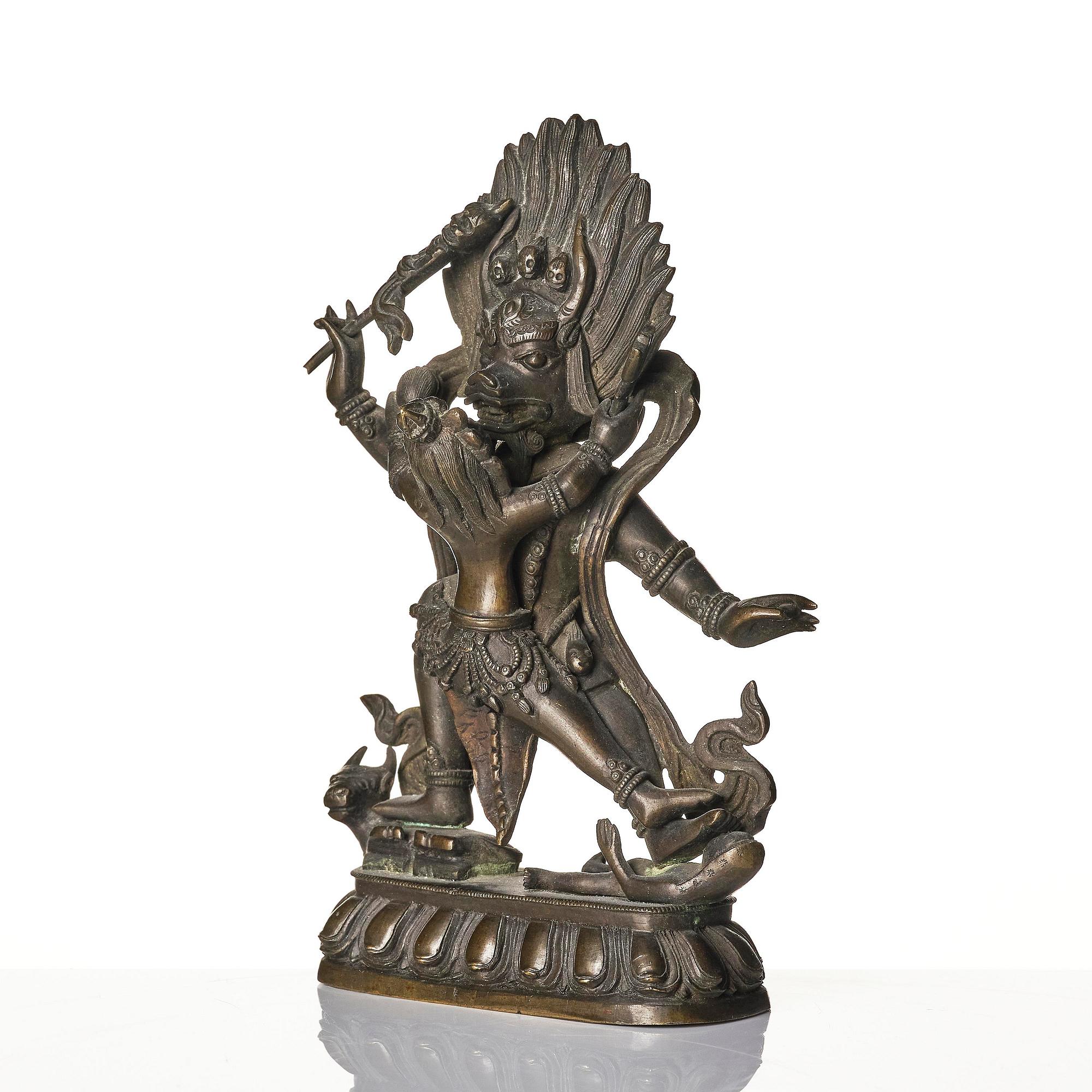 A Tibeto-Chinese sculpture of Yama, early 20th century.