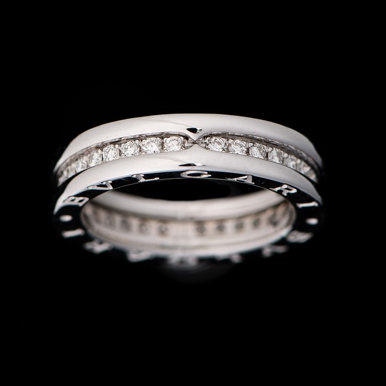 A RING, brilliant cut diamonds, 18K white gold. Bulgari "B.zero1".