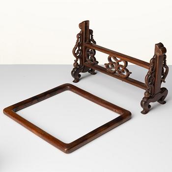 A group of Chinese wooden stands, late Qing dynasty and 21st century.