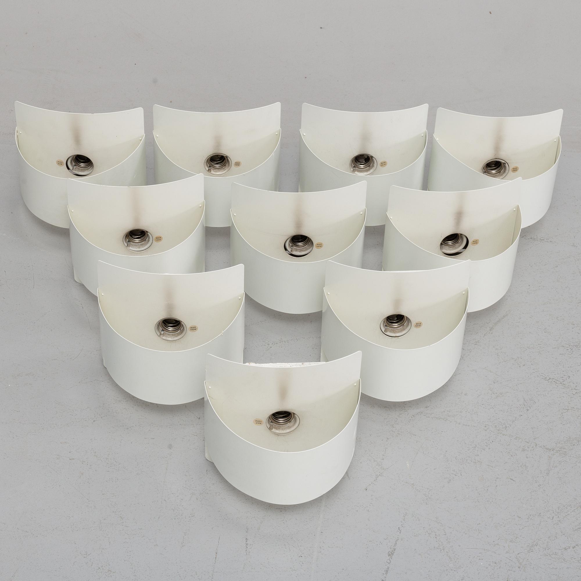 PETER CELSING, 10 " Band" wall lamps, Fagerhult och Falkenberg belysning.