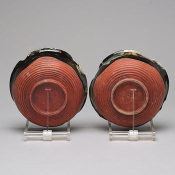A set of two Japanese censers and two Japanese bowls, 20th Century.
