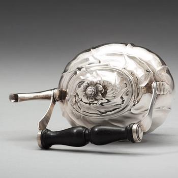 A Swedish mid 18th century silver tea-pot, mark of Jürgen Friedrich Sickman, Stockholm 1759.