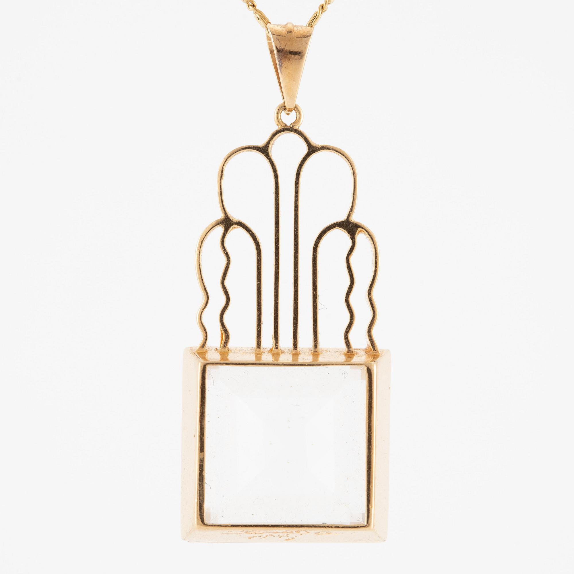 Ateljé Stigbert, Engelbert, collier 18K guld med bergkristall.