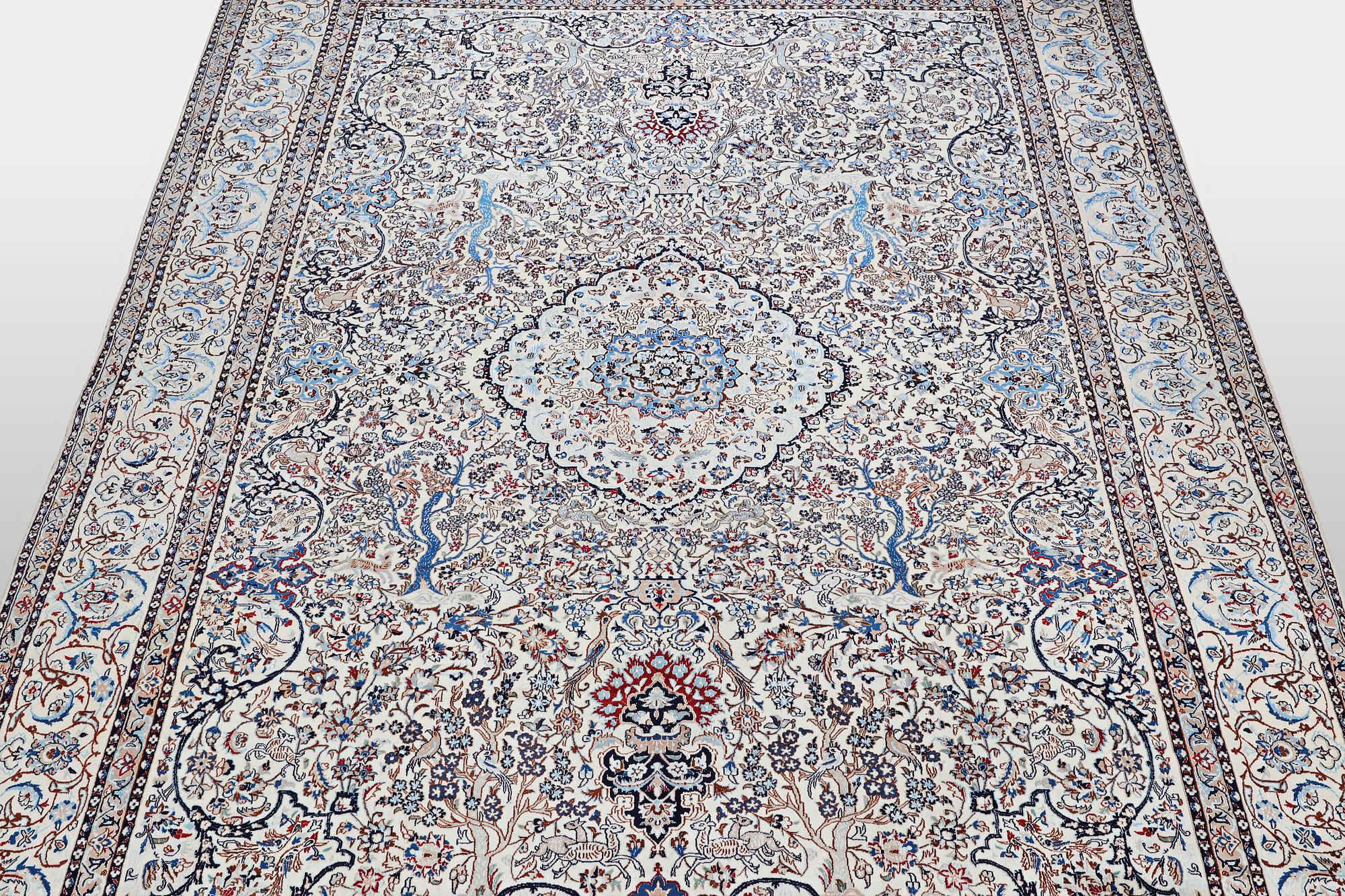 A carpet, Nain, 9 LAA, part silk, ca  484 x 335 cm.