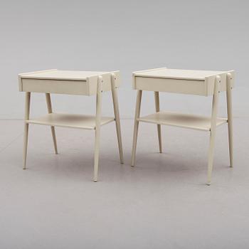 SÄNGBORD, 1 par, Carlströms & Co., 1900-talets andra hälft.