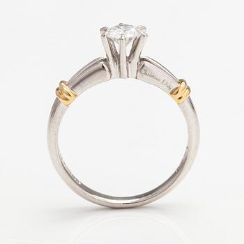 Dior, sormus, 18K kultaa, platinaa, timantti n. 0.271 ct. Merkitty Ch Dior, 542.