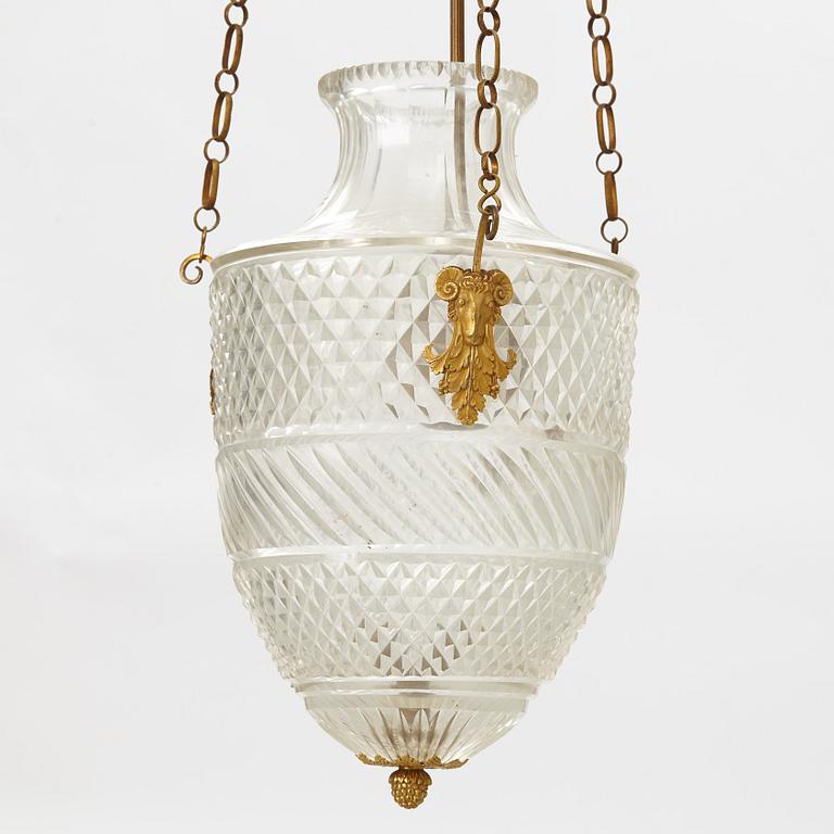 An Empire ceiling lamp, first half of the 19th century.