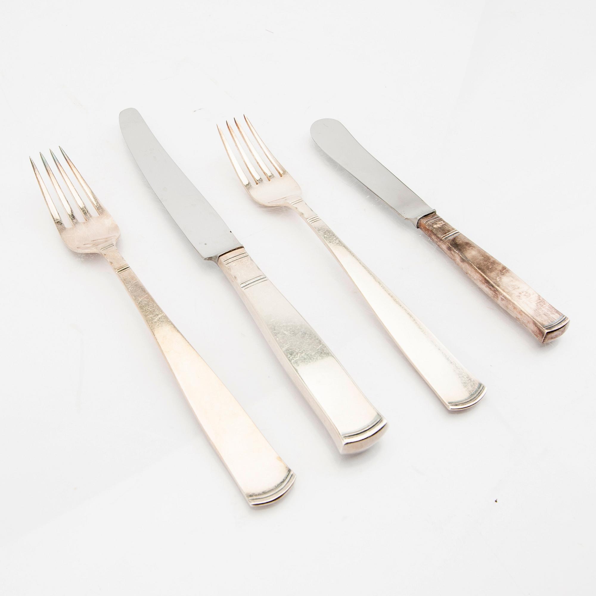 A Swedish 20th century set of 52 pcs of silver cutlery "Rosenholm" mark of J Ängman/GAB Stockholm 1960s ,
