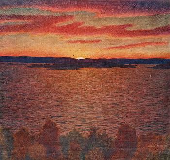 78. Oskar Bergman, Solnedgång över havet.