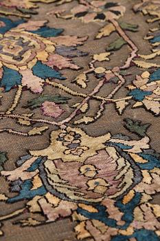 A RUG, an antique/semi-antique silk Kashan Souf, probably Motachem,  ca 112,5 x 100-93 cm.