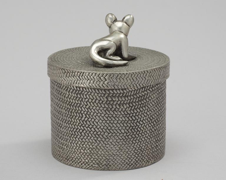 An Estrid Ericson pewter box with cover by Svenskt Tenn.