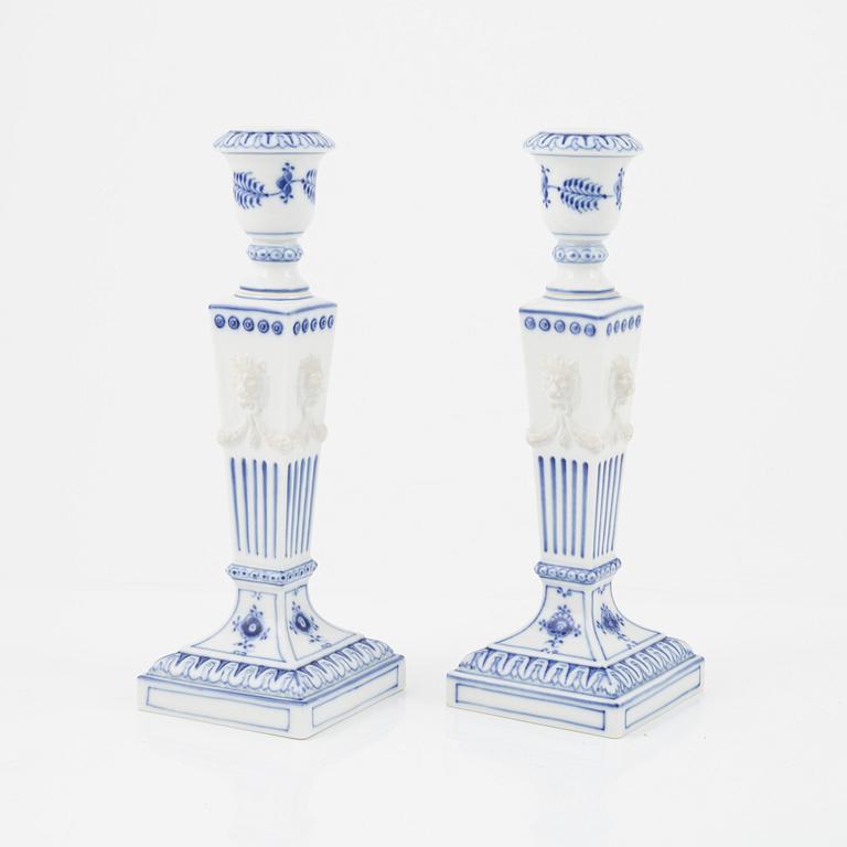 A group of eight 'Musselmalet' porcelain pieces, Royal Copenhagen, Denmark.