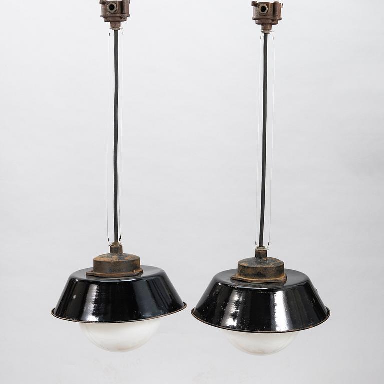 PAAVO TYNELL, Two 1930's '2521-53' industrial light for Taito Finland.