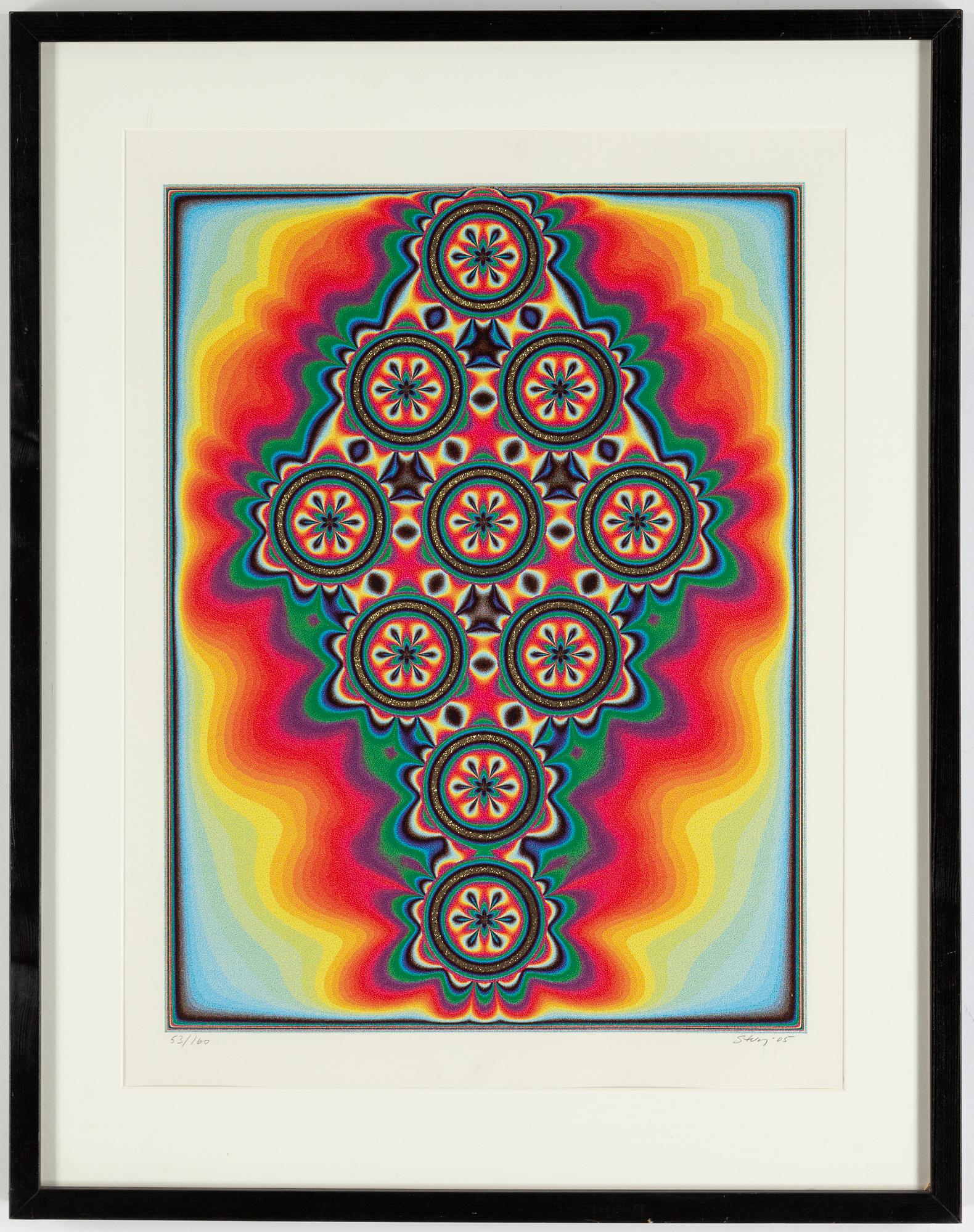 Sture Johannesson, färglitografi med prägling, 2005, signerad 53/160.