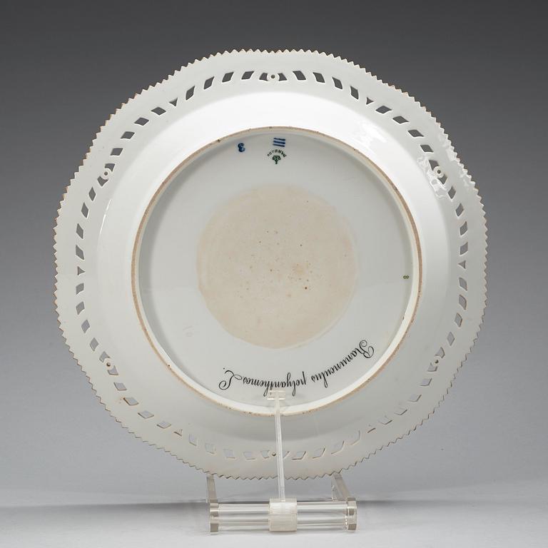 A set of three Royal Copenhagen 'Flora Danica' serving dishes and a sauce boat, Denmark, 20th Century.