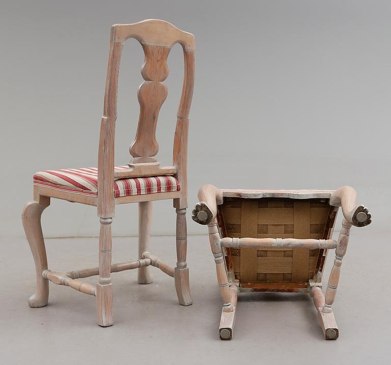 STOLAR, 6 st, barockstil, 1900-talets första hälft.