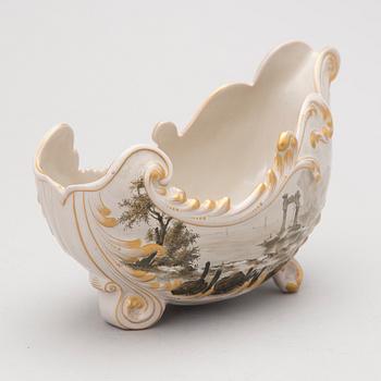 A faience sauce bowl, signed E. Gallé, Nancy.