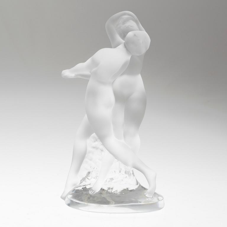 A glass Lalique figure, France.