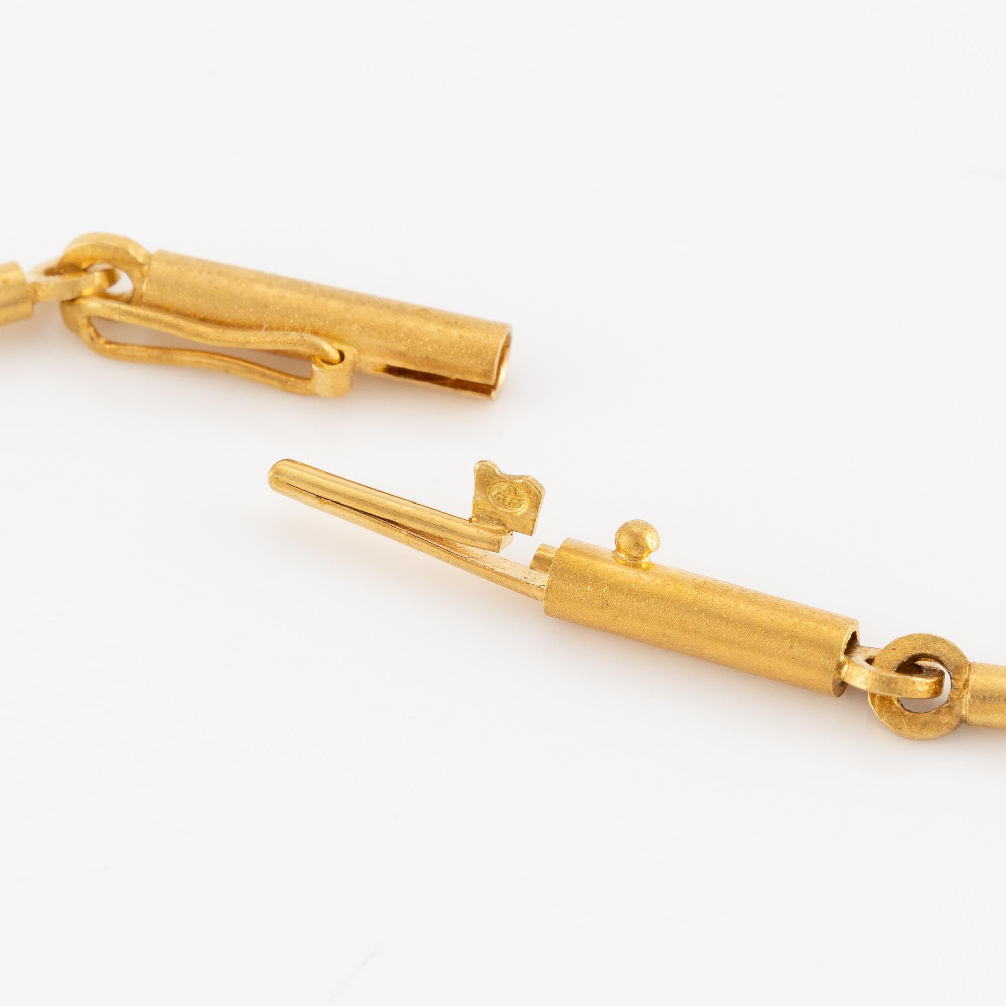 Björn Weckström collier 18K guld med turmalinstavar "Arctica" för Lapponia.