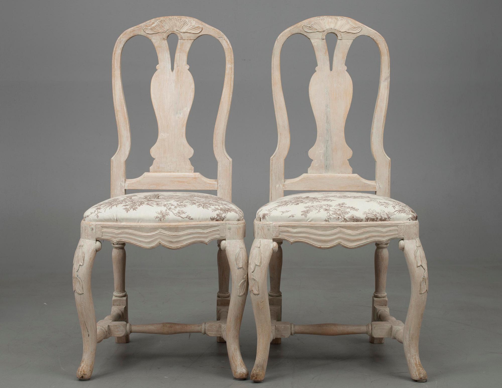 STOLAR, ett par, rokoko, 1700-tal.