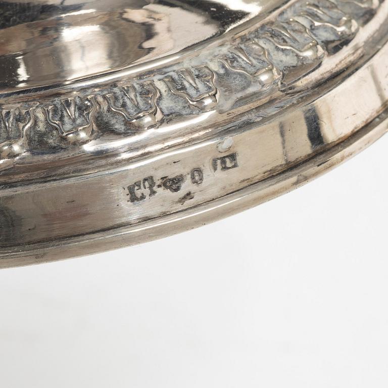Jonas Lindberg, ljusstakar, ett par, silver, empire, Stockholm 1835.