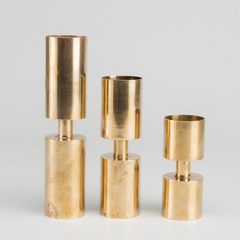 THELMA ZOÉGA ljusstakar, 3 st, mässing, 1976.