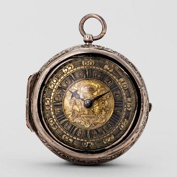 196. Johan Khornman(Kornman) pocket watch, silver, probably Austria ca 1700.