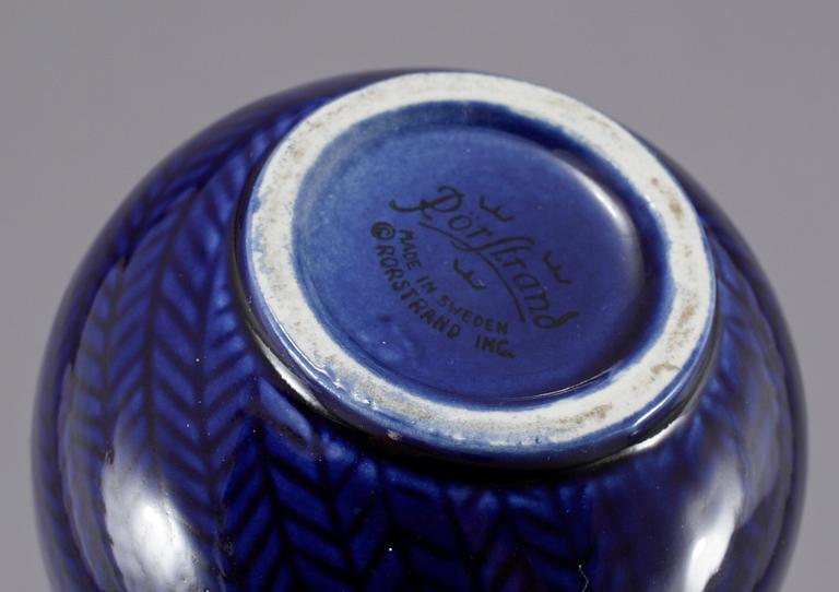 SERVISDELAR, 17 st, flintgods, "Blå Eld", Hertha Bengtsson, 1951-1971.