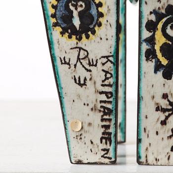 Birger Kaipiainen, skulptur, häst med ryttare, Rörstrand 1950-tal.