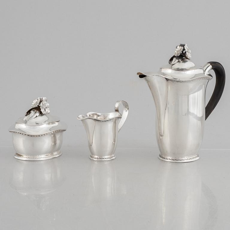 A Swedish silver coffee service, marks of Carl Fredrik Carlman, Stockholm 1945-1947.
