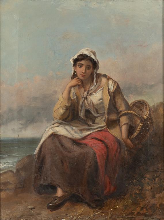 Thomas Kent Pelham. Woman sitting by the sea.