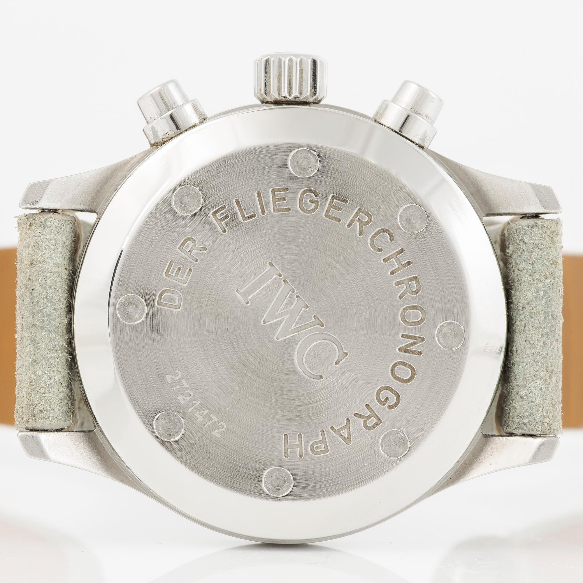 IWC, Schaffhausen, Pilot's chronograph, Mecaquartz, wristwatch, chronograph, 36 mm.