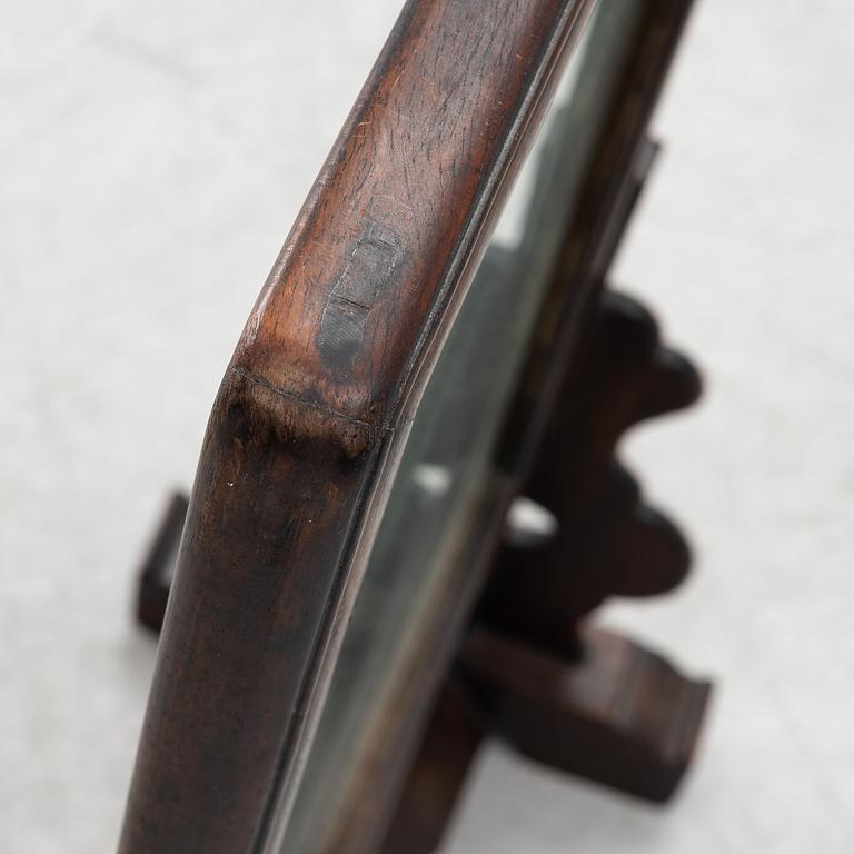 A large Chinese hardwood table screen/mirror, 20th century.