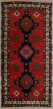 Oriental rug, old, approx. 247x120 cm.