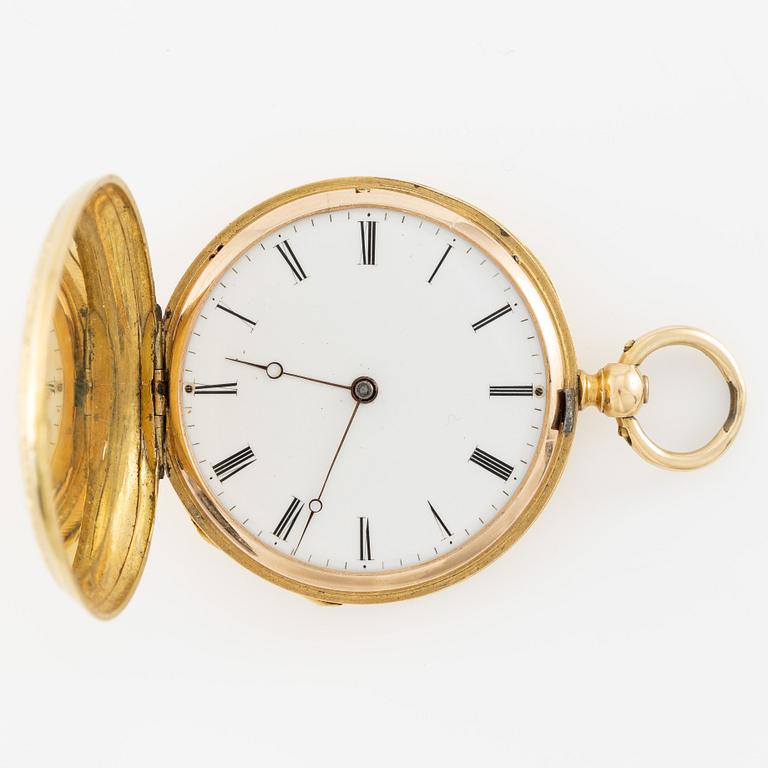 Ladie's pocket watch, hunter, 37 mm.