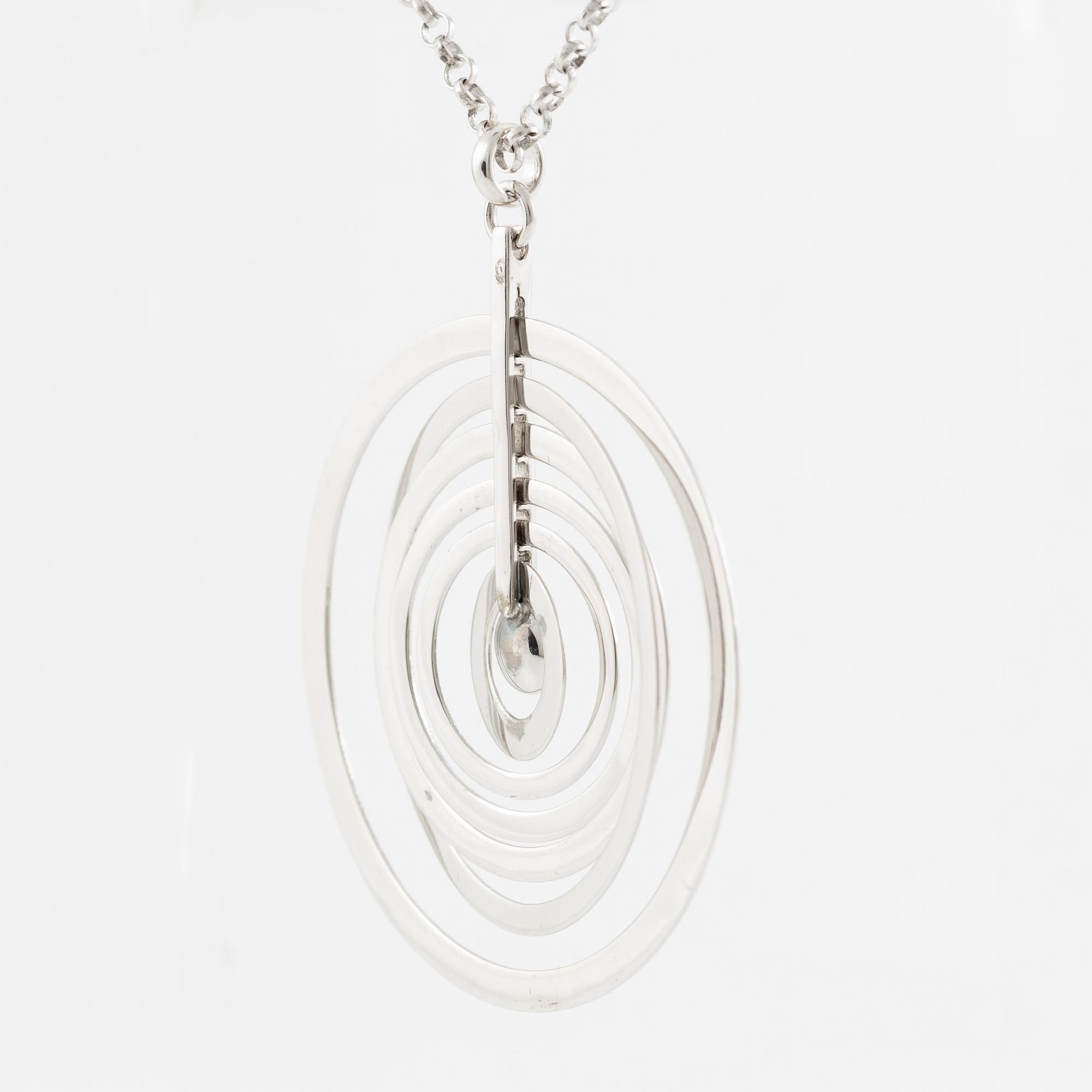 Tapio Wirkkala, pendant with chain "Silvermoon", sterling silver, for Kultakeskus.