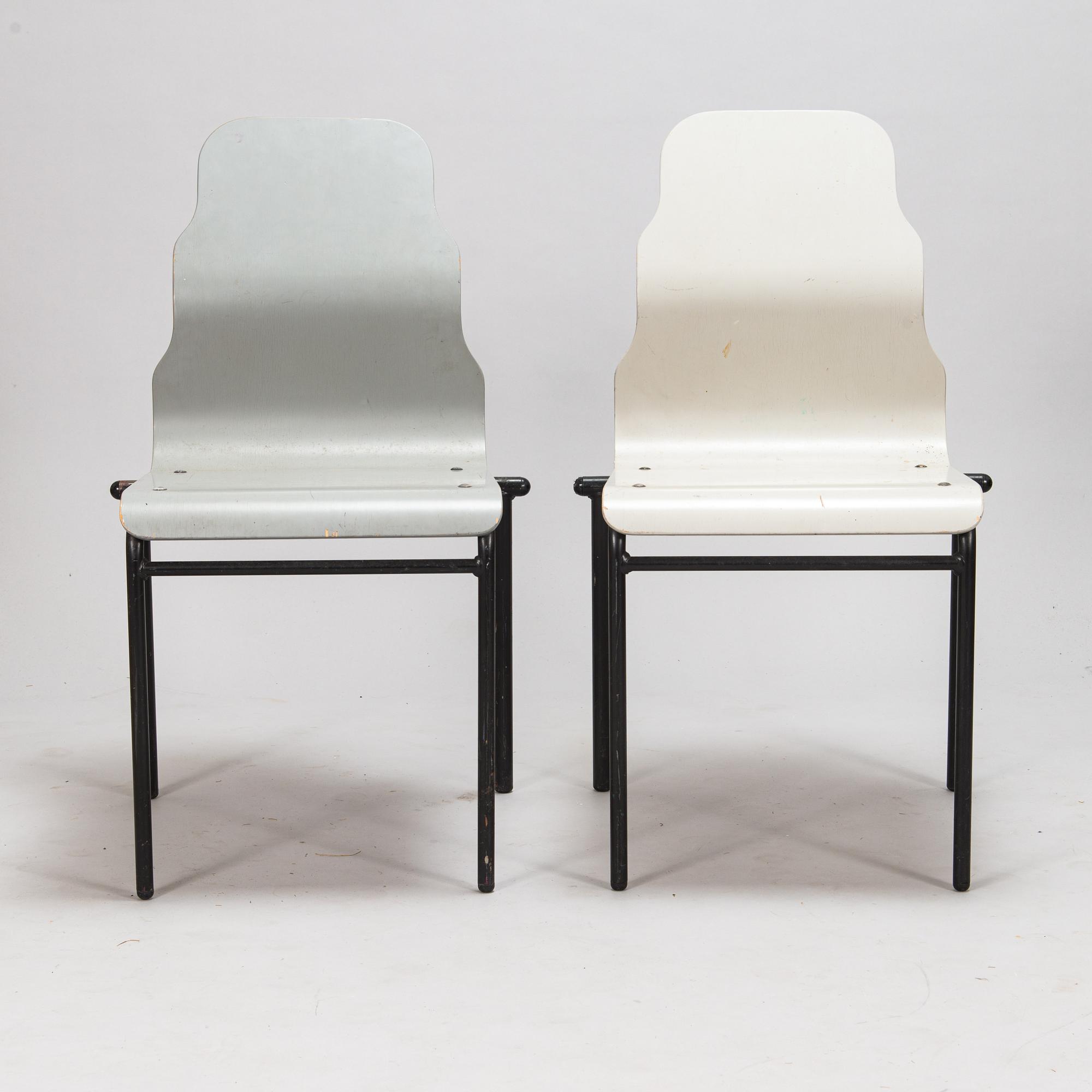 Yrjö Kukkapuro, tuoleja, 6 kpl, "University chair", Avarte oy. Malli muotoiltu v. 1983.