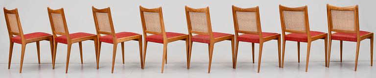 BORD samt STOLAR, 9 delar, Karl-Erik Ekselius, JOC Möbler, Vetlanda, 1900-talets mitt.