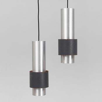 Jo Hammerborg, a pair of copper and aluminium 'Zenith' pendule lights from Fog & Mørup.