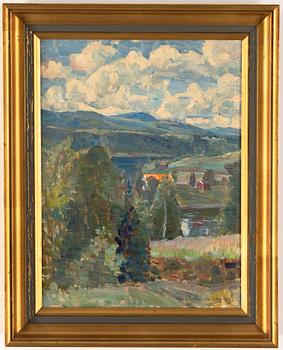 Carl Johansson, oil on panel, signed and dated -43.