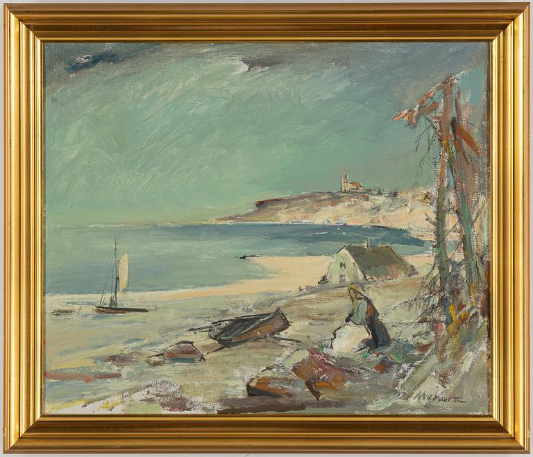 MARIAN MOKWA, oil on canvas, signed.