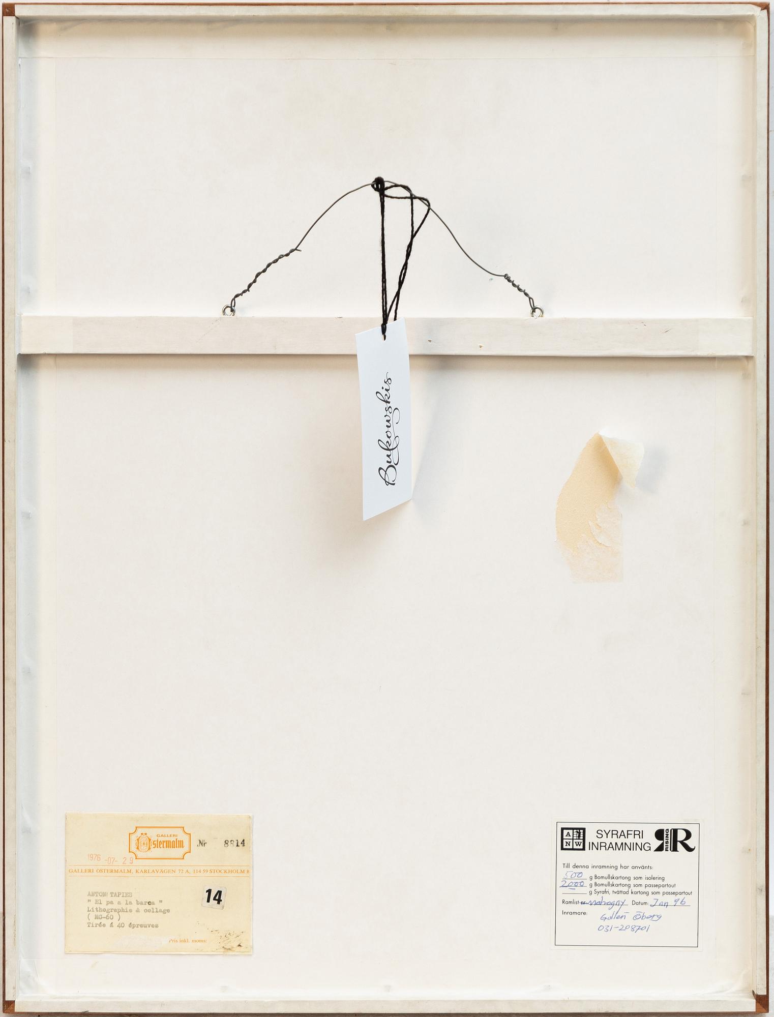 Antoni Tàpies, "El pa a la barca".