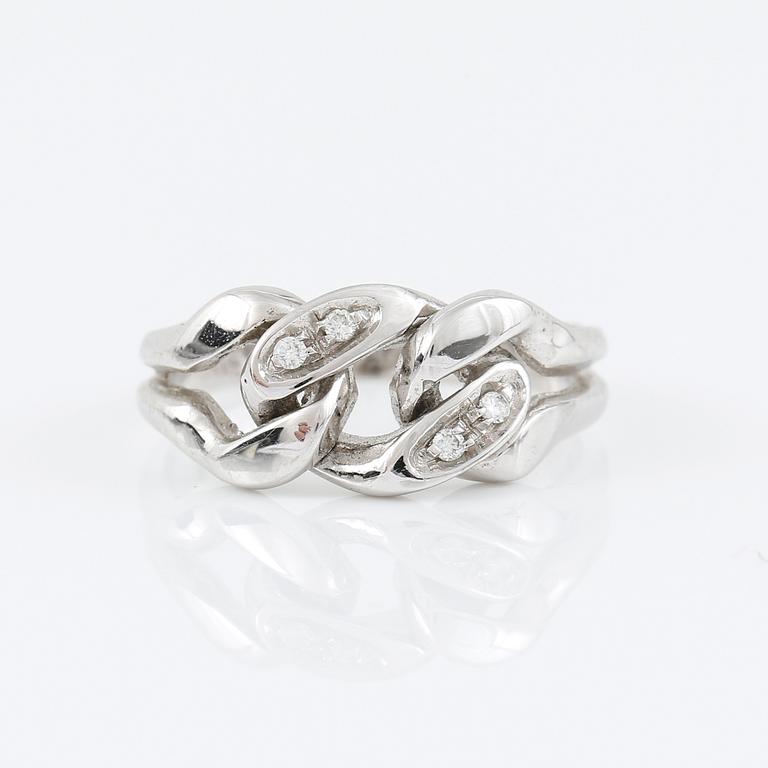 RING, Sverige, unik design i 18K vitguld med diamanter ca 0.06ct.